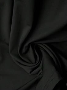 SHEIN Clasi 大码女式春夏套装，含酒红色短袖上衣、纽扣领夹克和碎花裙，休闲优雅复古浪漫假日/通勤风格 - 黑色 - 查看 4