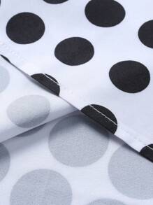 Manfinity Homme Men's Polka Dot Turndown Collar Casual Printed Button-Up Long Sleeve Shirt