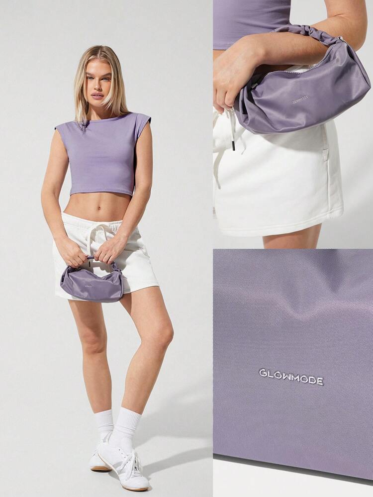 Bolso cruzado mini de 2 L con correa desmontable, bolsillo con cremallera interno, asa arrugada, estilo chic, impermeable, para vacaciones, escapadas y uso diario casual