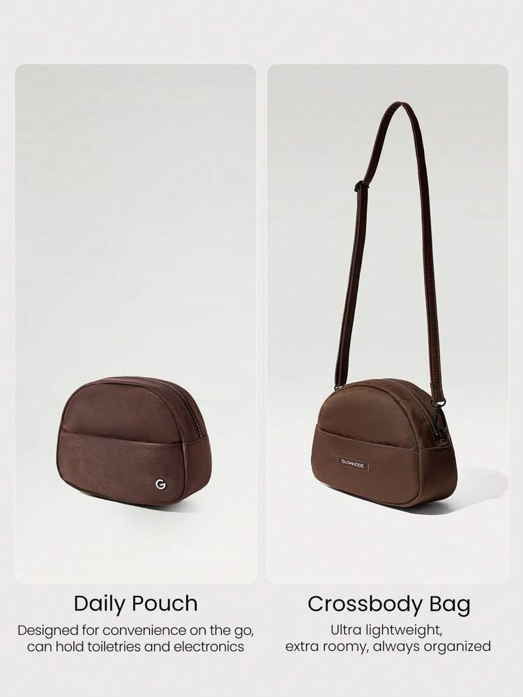 Bolso de mano/bandolera impermeable y ligero de 2L con múltiples bolsillos con cremallera, llavero, correa ajustable para uso diario, casual, gimnasio, playa, festival, vacaciones