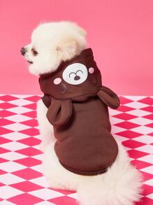 PETSIN 1 chiếc áo nỉ trùm đầu không tay cho thú cưng, trang phục cosplay hoạt hình 3D hình chú gấu dễ thương cho chó và mèo - Nhiều màu - Xem 2