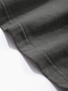 DAZY Camiseta regular de verano color gris sólido para hombres