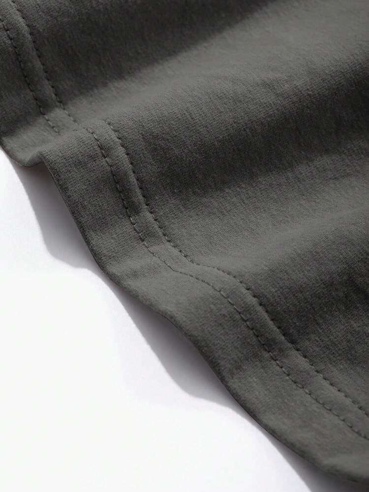 Summer Solid Grey Regular T-Shirt & Shorts For Men, Cozy Outfits