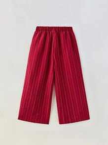Maija Kids Maija Kids Set de 2 piezas de blusa de manga corta con cuello cuadrado y pantalones de estilo casual para niña