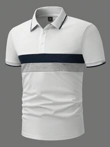 Manfinity Homme 男士撞色短袖 Polo 衫 - 彩色 - 查看 4
