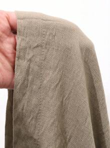 Livesso Women's Solid Color Frill Tie Neck Short Sleeve Midi Dress For Summer - Coffee - View 5