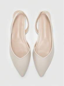 CUCCOO BIZCHIC Zapatos planos de punta afilada en beige para mujer - Beis - Ver 2