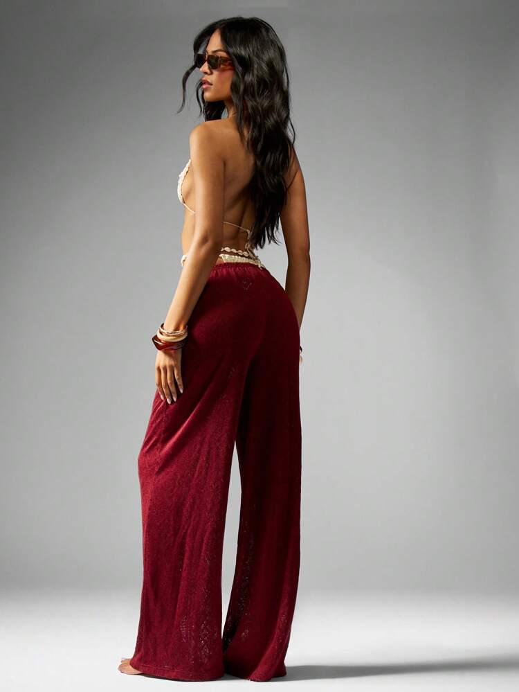 MISSGUIDED Pantaloni a gamba ampia in velluto, abbigliamento da spiaggia, lounge wear, festival, stile bohémien, casual per estate e autunno, adatti per locali musicali, crociere, vacanze, Natale