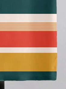 Older Boys' Casual Fashion Colorful Striped Pattern Design Basic Short Sleeve T-Shirt And Shorts Set, Refreshing & Minimalist Style Boy Colorful Clothes Young Boys Pants Big Boys Clothes Summer Clothes - Multicolor - View 8