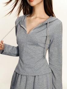 Rina Fox Conjunto de dos piezas para mujer para uso diario - Gris - Ver 6