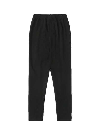 سروال ضيق نسائي للفتيات المراهقات بلون أحادي متوسط الخصر، مناسب للارتداء اليومي