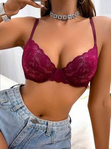 SHEIN 女士蕾丝内衣文胸三件套 - 彩色 - 查看 5