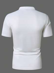 Manfinity Homme Camisa polo casual/de oficina de manga corta a rayas para hombres
