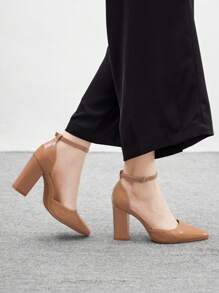 CUCCOO BIZCHIC CCUCCOO 杏色女士粗跟高跟鞋，适合婚礼 - 杏色 - 查看 4