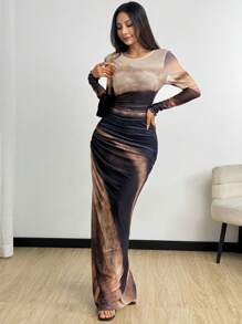 Rafferiza 女式扎染褶皱长裙 - 彩色 - 查看 5