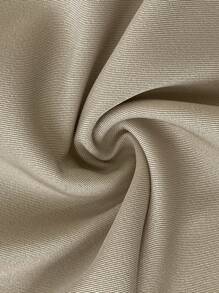 EMERY ROSE 女士纯色优雅日常收腰圆领短款连衣裙夏季连衣裙毕业礼服 - 卡其色 - 查看 8