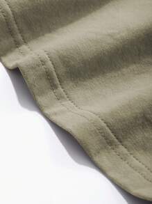 DAZY Camiseta casual sólida de color marrón para hombre, ajuste regular, para el verano