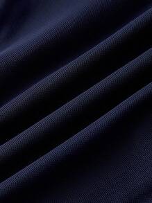 SHEIN MOD 海军蓝可爱系带女式 T 恤，休闲外套上衣 - 藏蓝色 - 查看 5