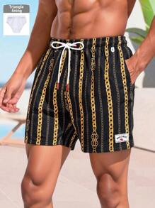 Surfspeed Men's Vacation Print Drawstring Beach Shorts, Hawaiian - Multicolor - View 1