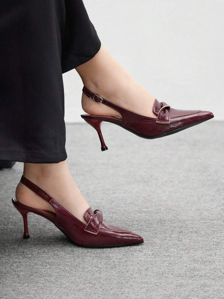 CUCCOO BIZCHIC Pointed Toe Floral Transparent Heel Ladies High Heel Pumps