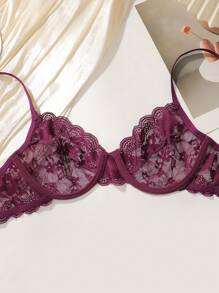 SHEIN 女士蕾丝内衣文胸三件套 - 彩色 - 查看 10