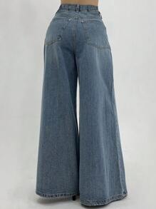 DAZY Washed Loose Wide Leg High Hem Jeans, All Season