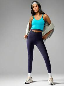 MISSGUIDED Áo ba lỗ tập luyện crop top có dây tương phản Active Camisole Dance Studio Fitness Tank - Xanh và trắng - Xem 5