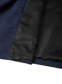 Manfinity Mode Men's Elegant Business Casual Peak Lapel Double-Breasted Suit Set - Navy Blue - View 6