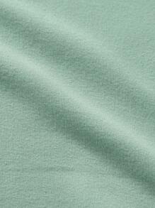 EURMUSE 100%Cotton Men Letter Graphic Drop Shoulder Sweatshirt - Green - View 6
