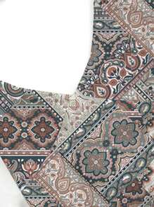 Shutterstock Paisley Print, Boho, Casual Scoop Neck Racerback Cami Tops For Women, Suitable For Summer, Vacation, EDC, Music Festivals - Multicolor - View 4
