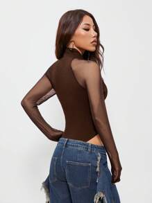 Coolane Women's Spring/Summer Music Festival Party Breathable Mesh Stretchy Bodysuit Bodysuits,Valentine's Day