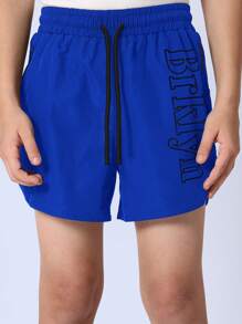 SUMWON Shorts deportivos casuales de Brooklyn, ropa activa de nylon elástica en la cintura para gimnasio, correr, caminar y usar en casa durante el verano