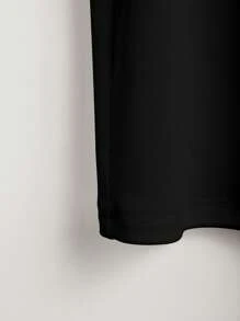 INAWLY Plus Size Black Sleeveless Top With Faux Pearl Decor, Fashionable For Summer - Black - View 5