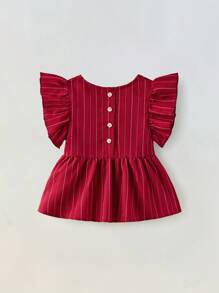 Maija Kids Maija Kids Set de 2 piezas de blusa de manga corta con cuello cuadrado y pantalones de estilo casual para niña