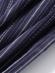 DAZY 2 Pieces Striped Crew Neck Halter Top & Wide Leg Pants Set For Women Vacation Outfits Women - Blue - View 10