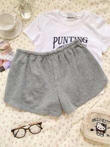 CovetEZ Pantalones cortos casuales de unicolor para mujer, adecuados para el verano