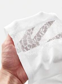 Maija 2025 年夏季新款女式 U 领露背性感蕾丝拼接细罗纹针织可调节肩带背心，优雅通勤、日常、浪漫、休闲、海滩、派对、婚礼嘉宾、音乐节、独立日、毕业典礼、可爱衬衫 - 白色 - 查看 12