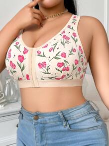 SHEIN 1 pieza Sujetador inalámbrico de talla grande con apertura frontal