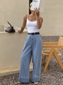 DAZY Summer New SpringStyle Casual Loose Solid Color Women Jeans