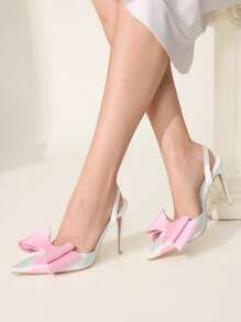 CUCCOO CHICEST 10,8 cm spitze elegante Hochzeits-High Heels, weiß und rosa mit Strass verzierter Schmetterling Dekor - Weiss - Übersicht 7