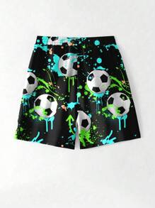 Tween Boy Casual Loose Printed Beach Shorts, Suitable For Summer, Beach, Outdoor, Swimming - Multicolor - View 2