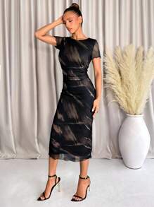 Lavishia Women's Fashionable Printed Short Sleeve Dress, Spring/Summer Women S Clothes Summer Dresses For Women