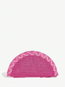 SHEIN SXY 女士波西米亚风格流苏手拿包 - 玫紅色 - 查看 5