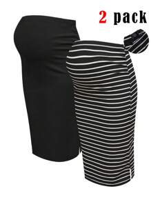 Modmama Falda de maternidad ajustable, versátil y casual
