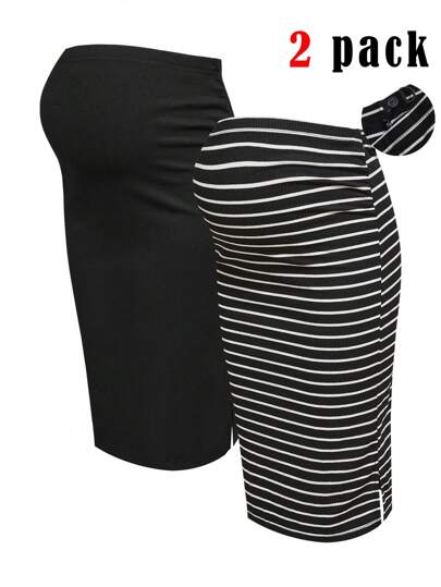 Modmama Anpassbarer, taillierter Umstandsrock mit vielseitiger Lässig-Passform