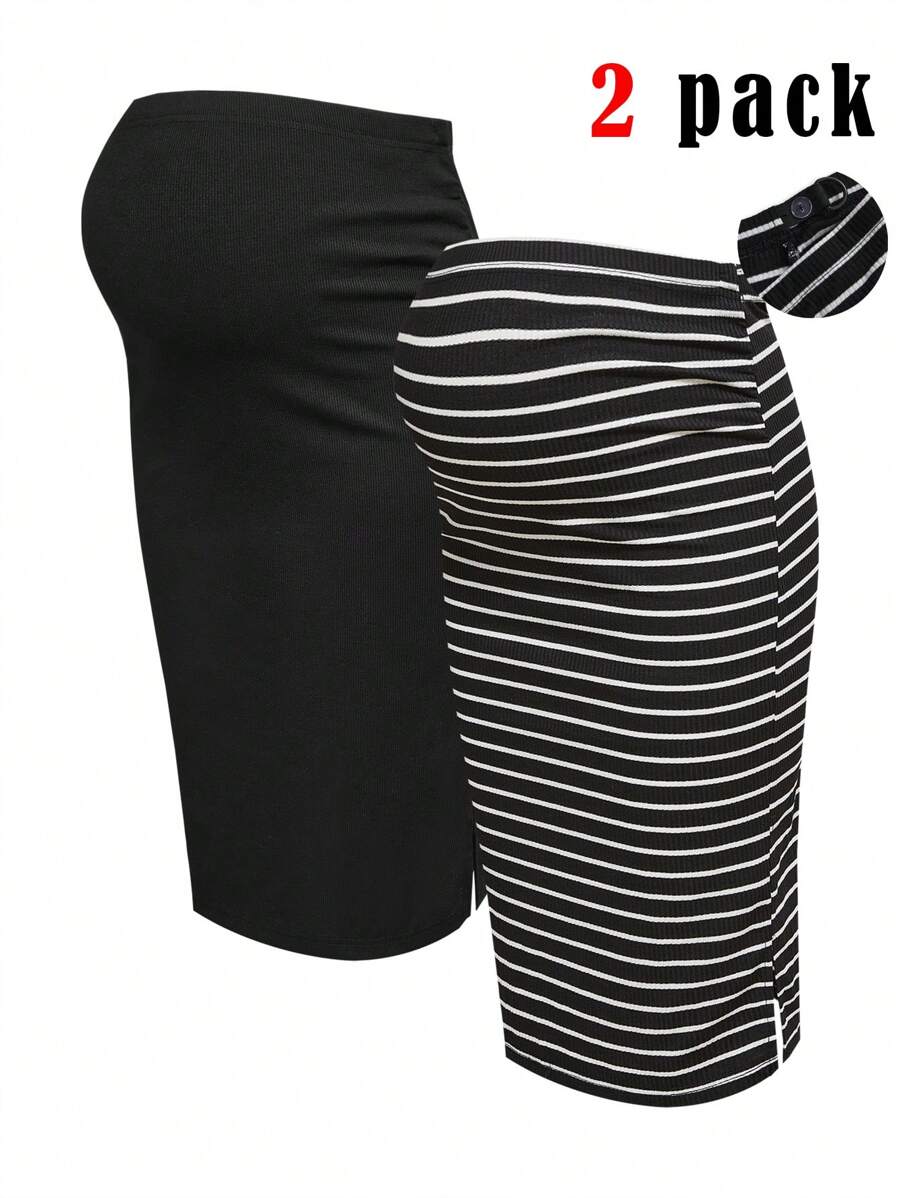 Modmama Falda de maternidad ajustable, versátil y casual