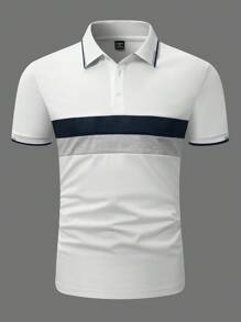 Manfinity Homme 男士撞色短袖 Polo 衫 - 彩色 - 查看 5