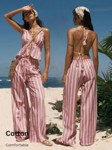 Easelle Conjunto de dos piezas para mujer para uso diario - Rosa - Ver 1