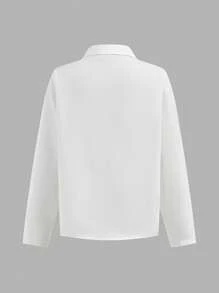 2 件儿童/青少年男孩休闲校服套装：长袖条纹衬衫、背心和长裤，绅士西装套装适合学校、花园、海滩、生日、春夏秋冬 - 黑色 - 查看 10