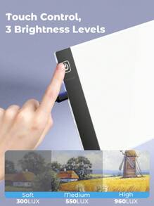 Teckwe 1 Set Tablero de dibujo LED, 3 niveles de brillo ajustable, Tableta de dibujo, Caja de luz, Ayuda educativa de aprendizaje, Juguetes para niños y niñas, Regalos para cumpleaños y vuelta al cole